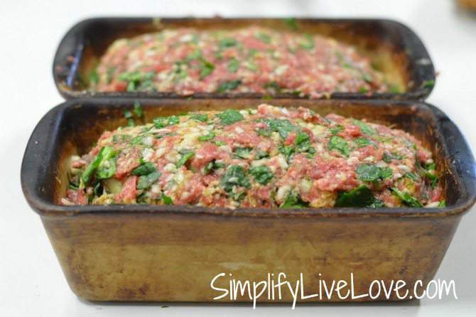 Spinach Mozzarella Meatloaf - form into loaves