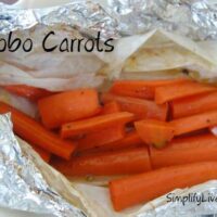 sliced carrots in tinfoil
