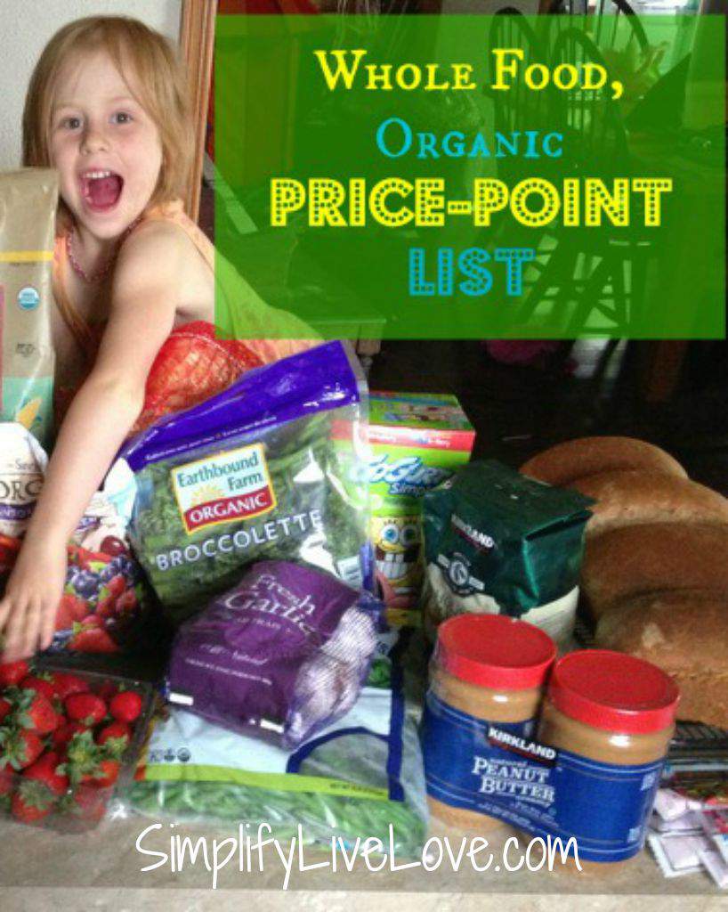 Frugal Friday ~ Whole Food, Organic Grocery Price-Point List