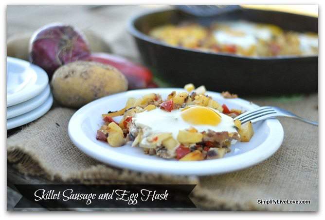 easy skillet sausage and egg hash