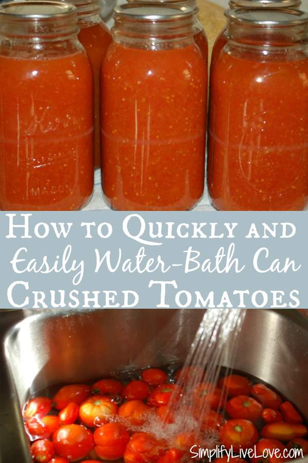 How to quickly and easily water bath can crushed tomatoes