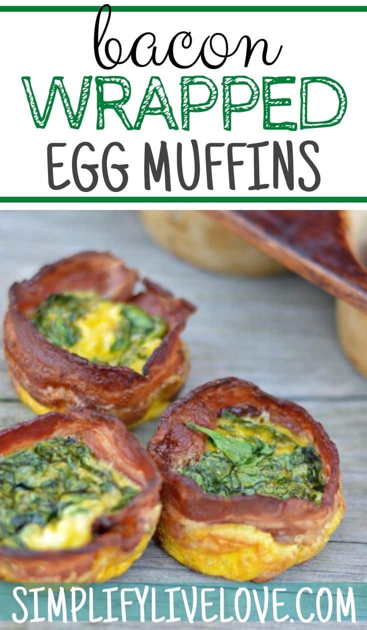 Bacon Wrapped Spinach, Cheese & Egg Muffin Recipe