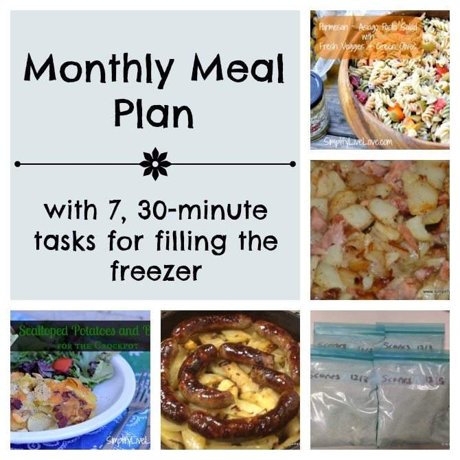 April Menu Plan & 7, 30 Minute Tasks for Filling the Freezer