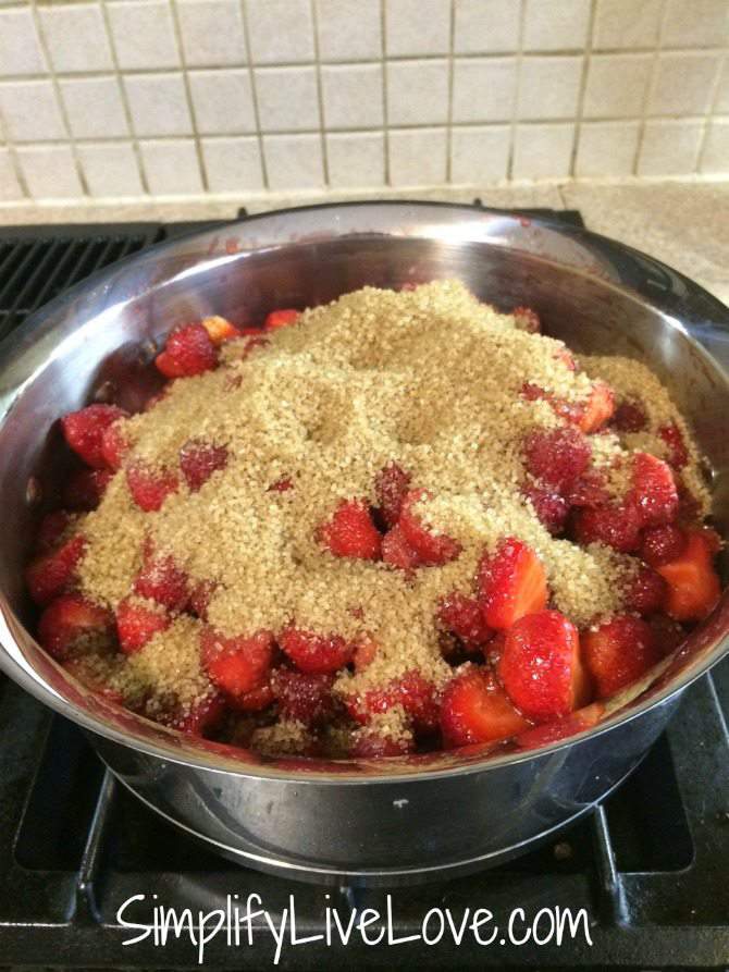 Homemade Strawberry Syrup Recipe & Canning Instructions - add sugar