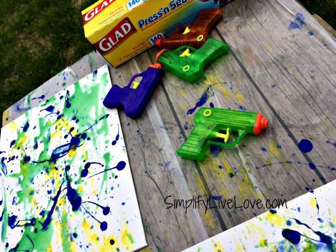 Squirt Gun Canvas Art - Fun Summer Activity for Kids #pmedia #pressnsealhacks #ad 6