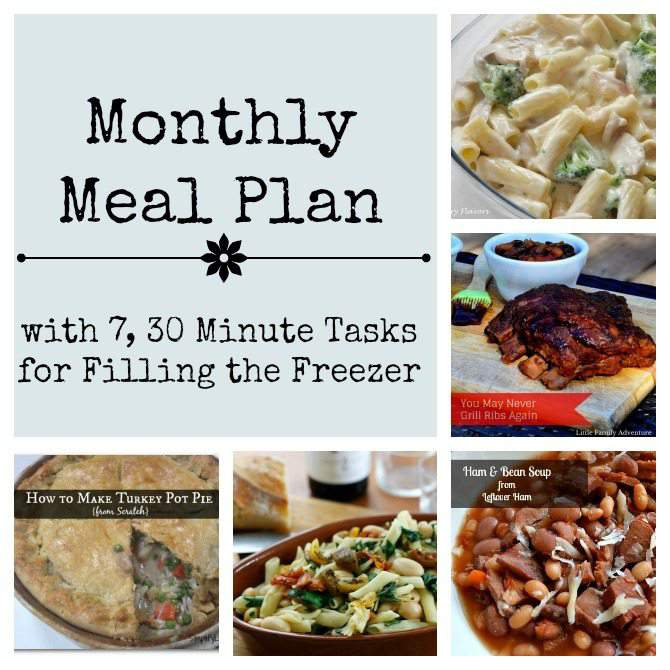 Monthly Real Food Menu Plan & 7, 30 Minute Tasks for Filling the ...