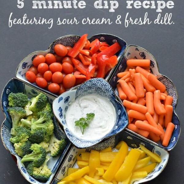 Never buy premade dip again with this 5 minute dip recipe featuring sour cream & fresh dill.