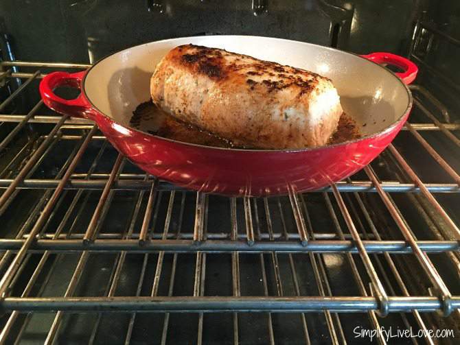 roast the pork loin in the oven