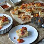red and gold focaccia pizza
