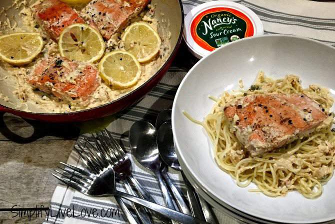 creamy-lemon-caper-salmon-pasta-made-with-nancys-organic-cultured-sour-cream