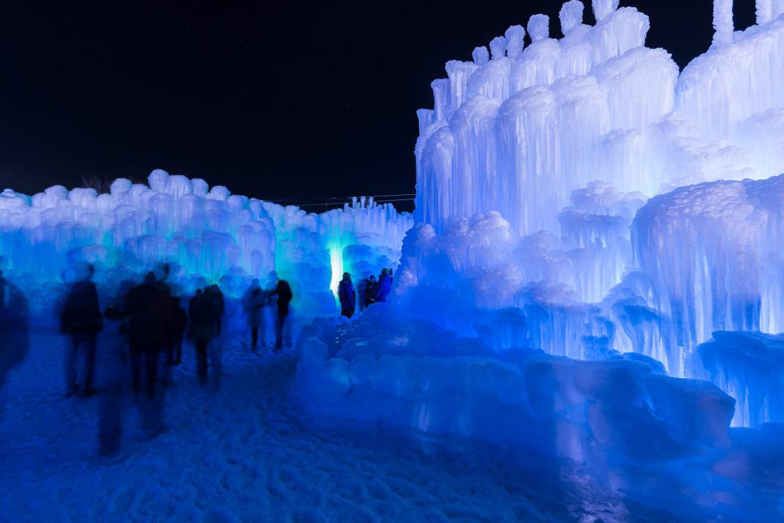 Ice Castles at Night in Heber Valley Utah