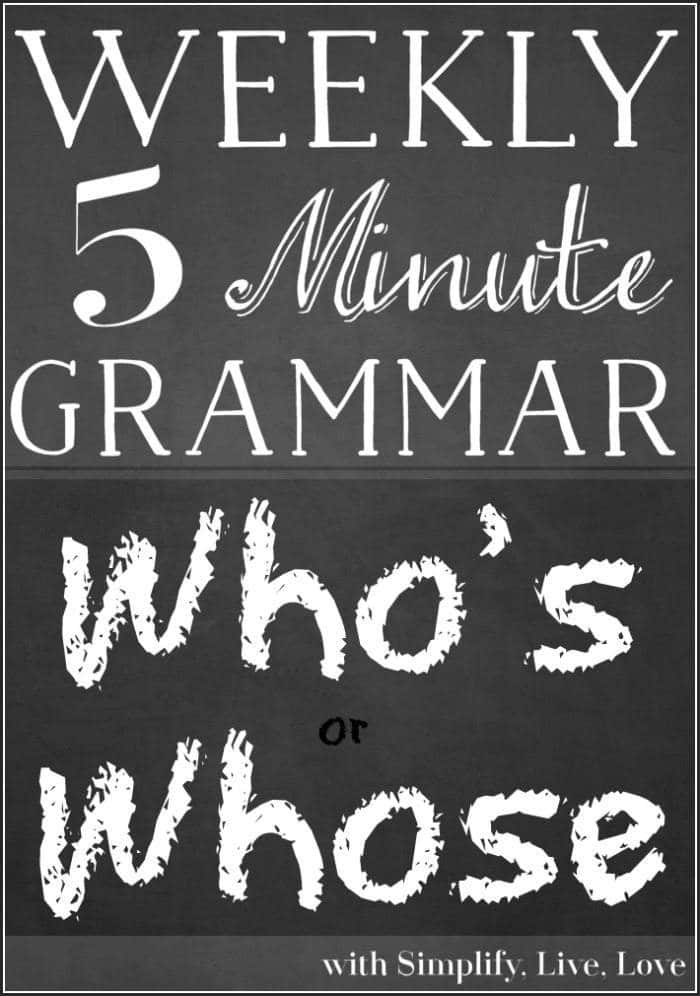Curious about the right time to use who's or whose? This quick 5 minute grammar lesson will teach you the right usage in no time.