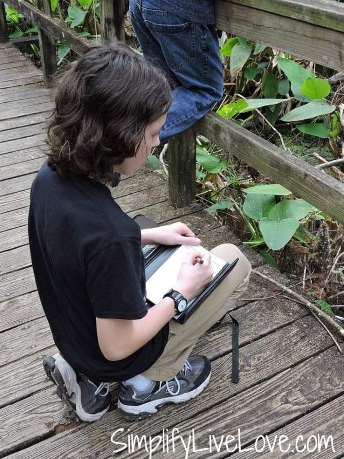 Liam, the author of this post, is making field notes about snakes!