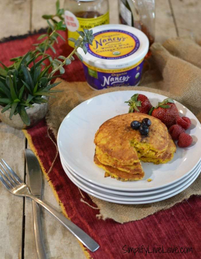 high protein cottage cheese pancakes long