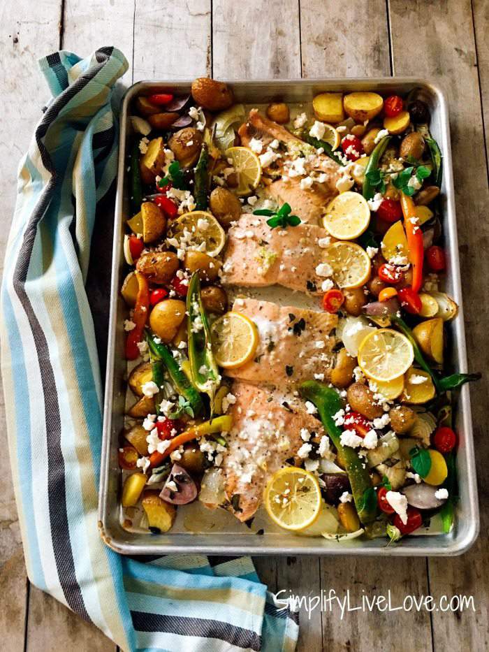 Farm-to-Table Greek Salmon Sheet Pan Dinner