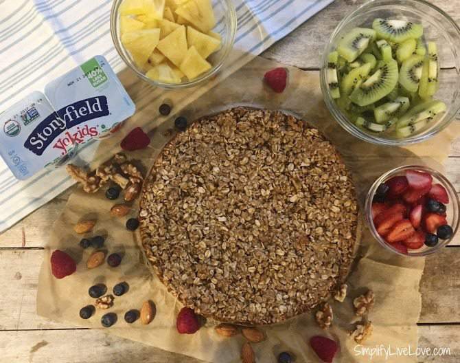 Let the granola crust cool completely before adding yogurt & fruit.