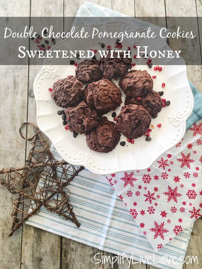 Double Chocolate Pomegranate Cookies Sweetened w/ Honey