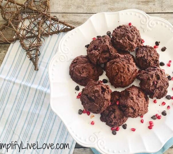 pomagranate double chocolate cookies