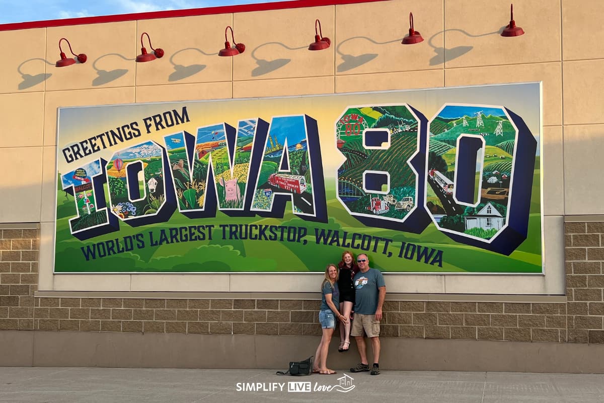 Iowa 80 mural on the world's largest truckstop building
