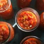 fill hot jars with hot salsa