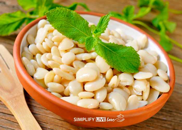 bowl of cooked dried white beans
