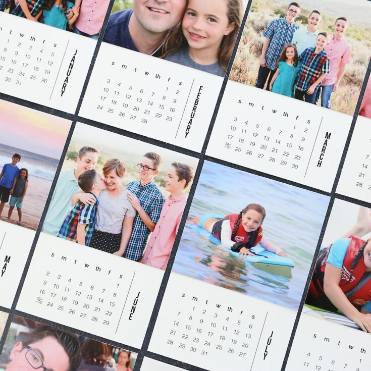 Image for DIY mini 2025 photo calendar {free printable templates}