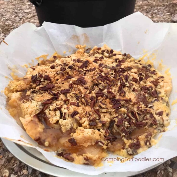 Image for Dutch Oven Apple Dump Cake: Just dump & bake this easy campfire recipe