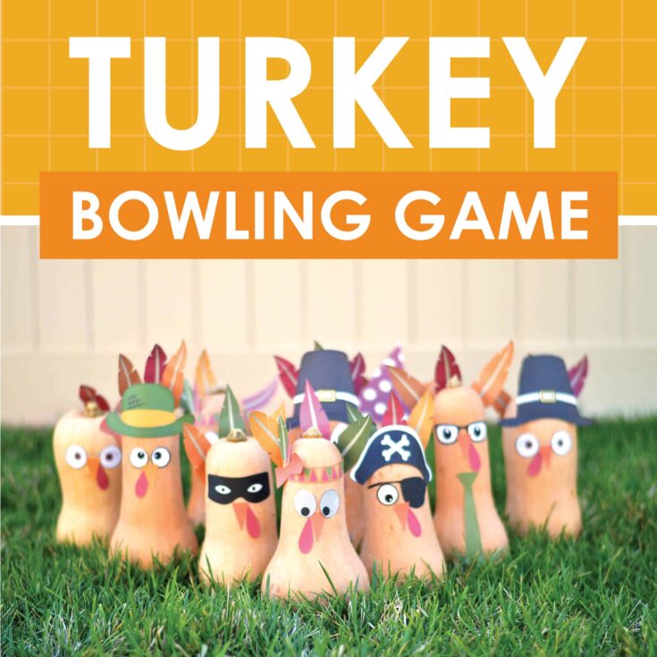 turkey bowling game with butternut squash