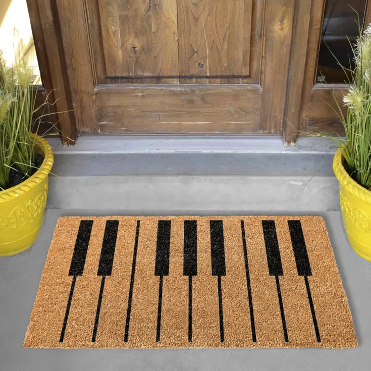 Piano keyboard door mat