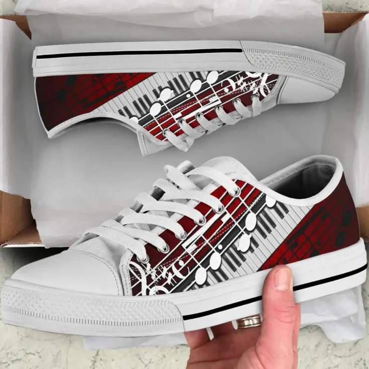 Custom keyboard and musical notes tennis shoes
