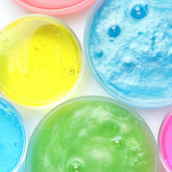 nontoxic slime in bowls