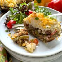 half a potato on a plate