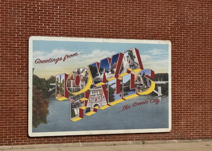 iowa falls postcard mural