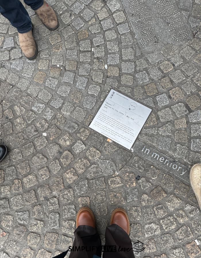 memorial marker at de dam square in amsterdam