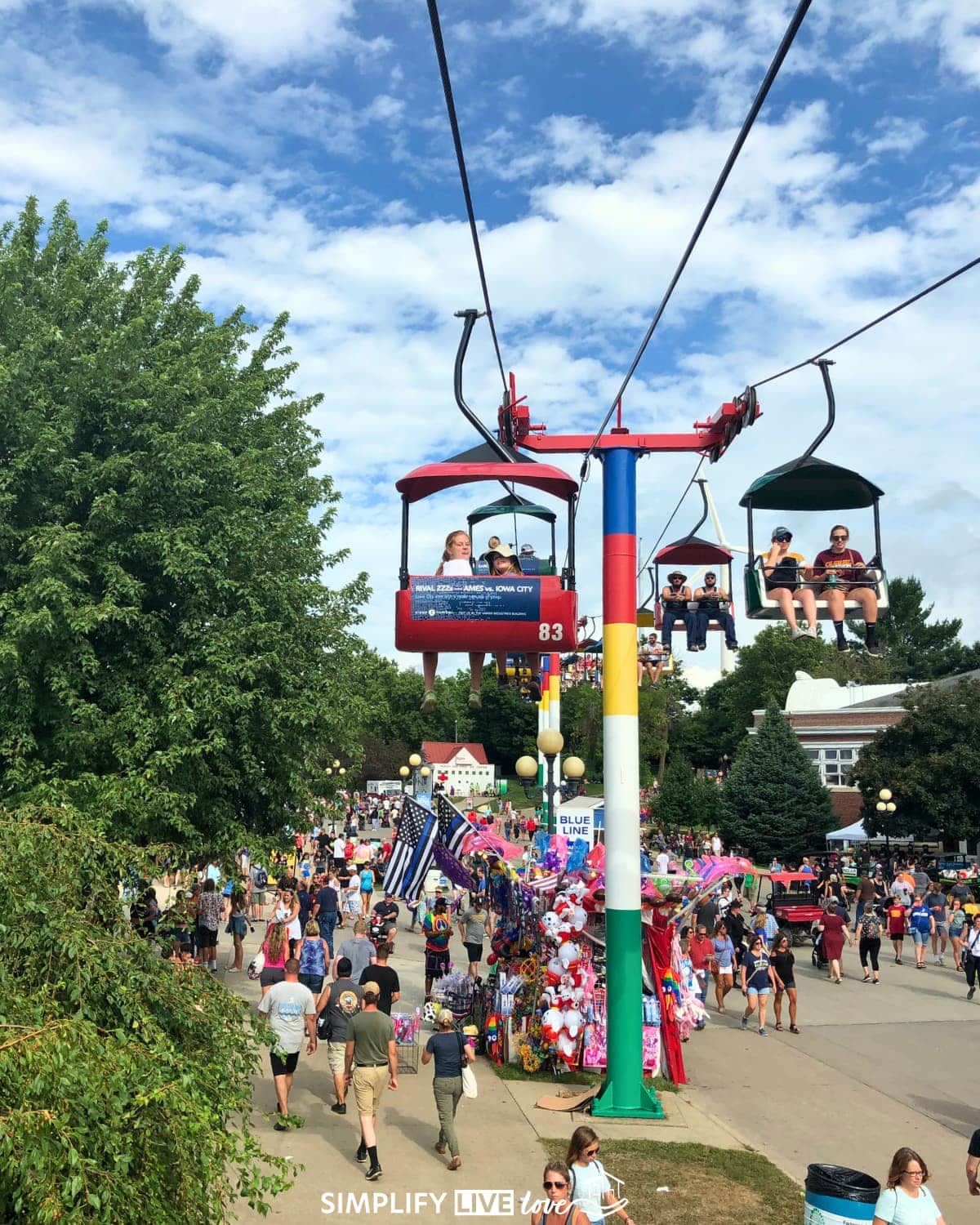 ride the sky glider at the iowa state fair