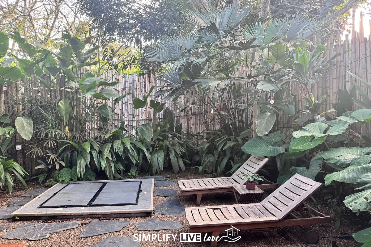 my private garden at my room at the Hotel Boutique Sazagua