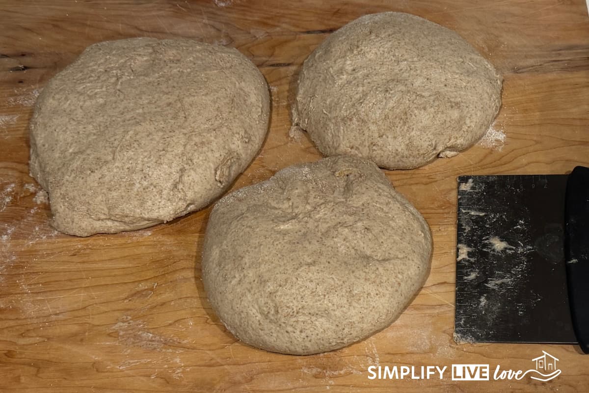 shaping the mischbrot dough to put in the banneton shaping the mischbrot dough to put in the banneton