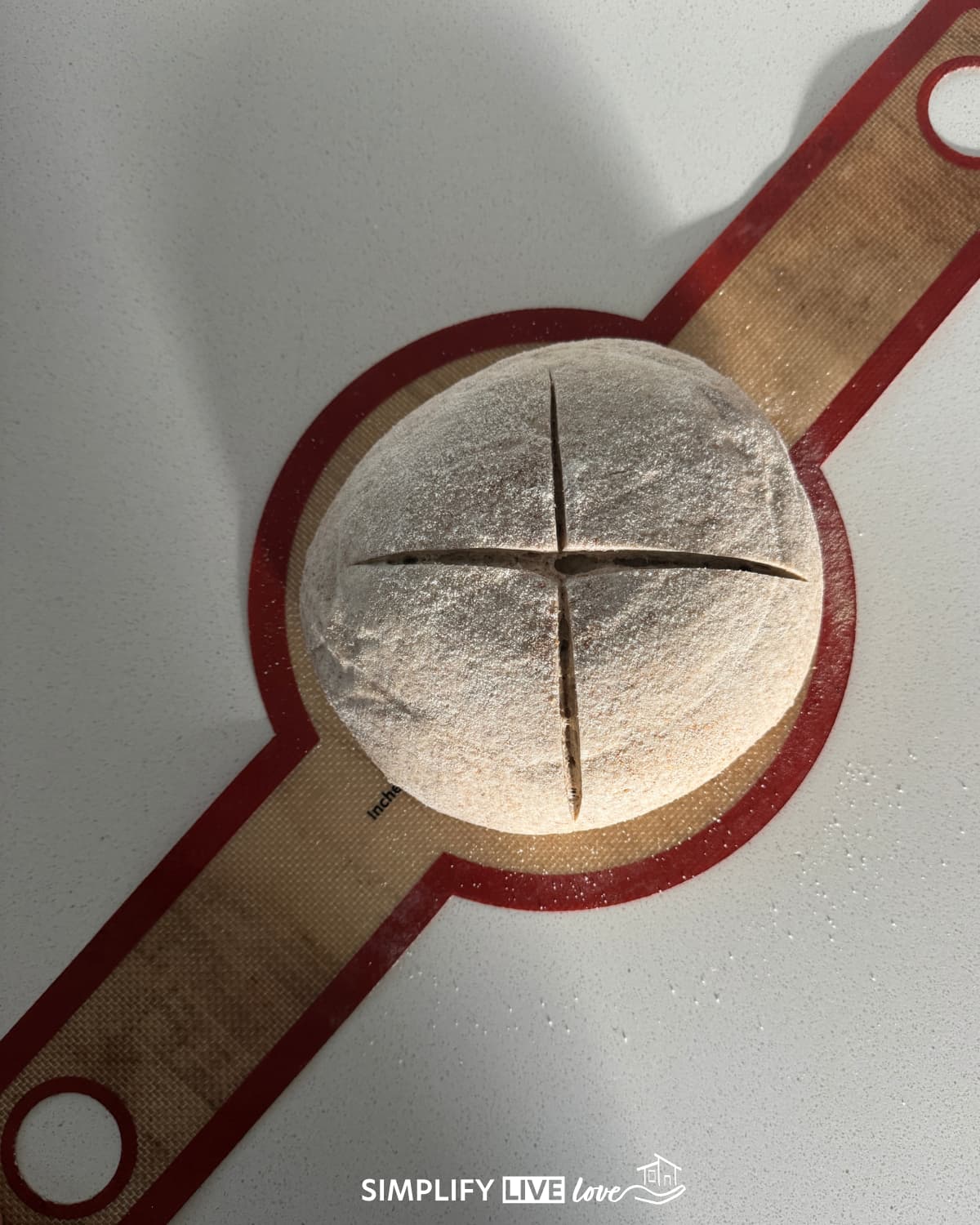 simple x score on sourdough bread