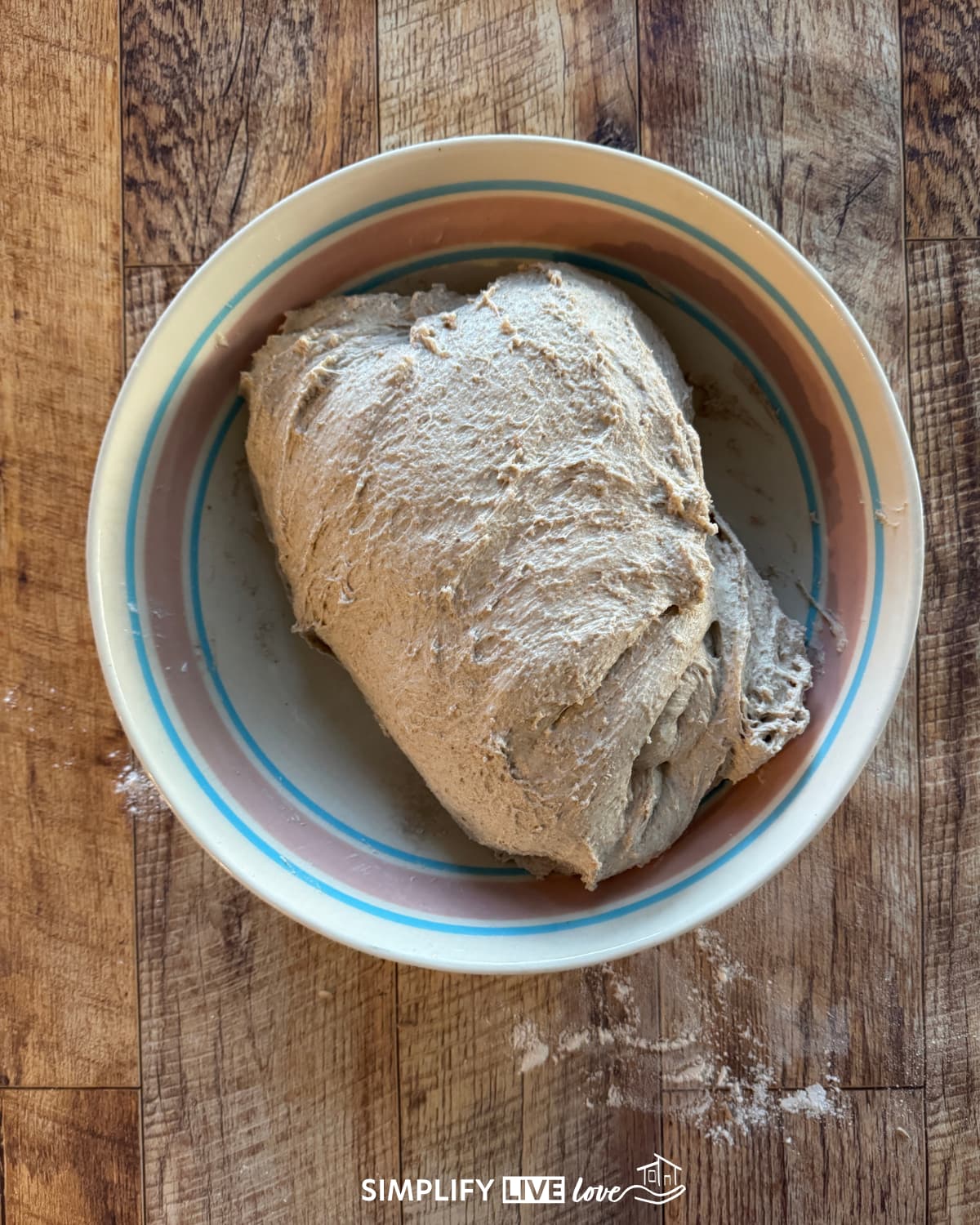 sourdough mischbrot dough after letter fold