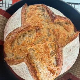 sourdough mischbrot just out of the oven