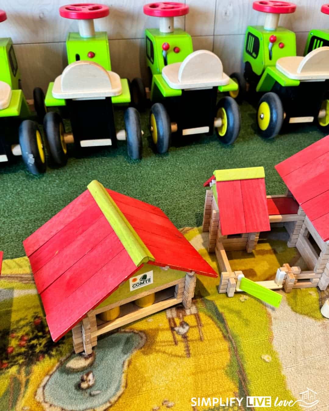 wooden riding toys and barnyard sets - fun for all ages at the Maison du Comte.